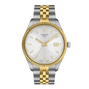 Montre homme Tissot Ballade 40 mm réf. T1564102203100, cadran argenté, bracelet acier, mouvement quartz – vue de face | Horlova Maroc