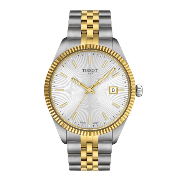 Montre homme Tissot Ballade 40 mm réf. T1564102203100, cadran argenté, bracelet acier, mouvement quartz – vue de face | Horlova Maroc