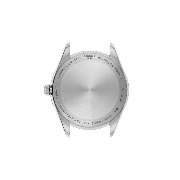 Montre homme Tissot Ballade 40 mm réf. T1564102203100, cadran argenté, bracelet acier – vue du fond de boîte