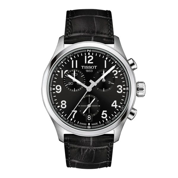 Montre homme Tissot Chrono réf. T116.417.16.052.00, chronographe quartz, boîtier 42 mm, étanche 100 m – vue principale, Horlova Maroc