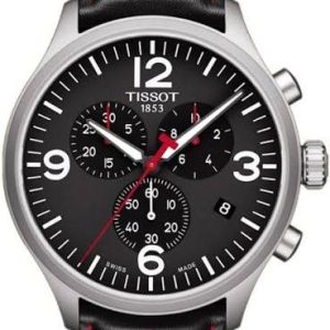 Montre homme Tissot Chrono XL réf. T1166171605702, chronographe quartz, boîtier 45 mm, cuir, verre saphir – vue principale, Horlova Maroc