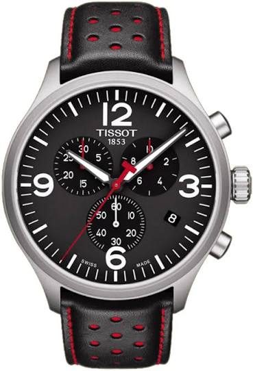 Montre homme Tissot Chrono XL réf. T1166171605702, chronographe quartz, boîtier 45 mm, cuir, verre saphir – vue principale, Horlova Maroc