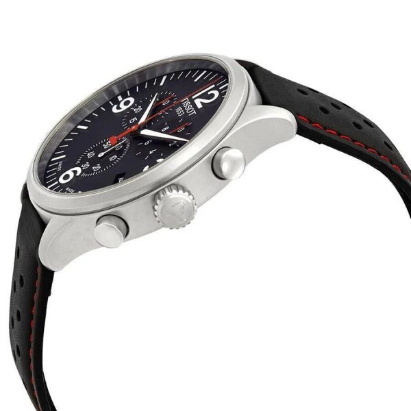 Montre homme Tissot Chrono XL réf. T1166171605702, chronographe quartz, boîtier 45 mm, cuir, verre saphir, étanche 100 m – deuxième vue