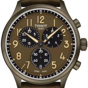 Montre homme Tissot Chrono XL réf. T1166173609200, chronographe quartz, boîtier 45 mm, cuir, verre saphir – vue principale, Horlova Maroc