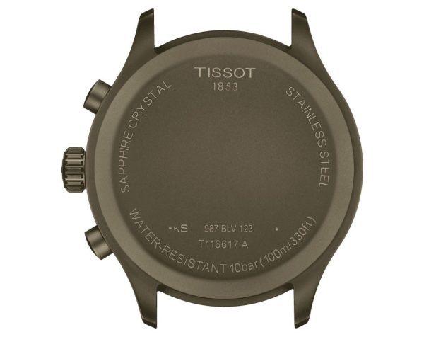 Montre homme Tissot Chrono XL réf. T1166173609200, chronographe quartz, boîtier 45 mm, cuir, verre saphir, étanche 100 m – troisième vue