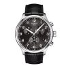 Montre homme Tissot Chrono XL Classic 45 mm réf. T116.617.16.057.00, cadran noir, bracelet cuir – vue de face | Horlova Maroc