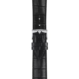 Montre homme Tissot Chrono XL Classic 45 mm réf. T116.617.16.057.00, cadran noir, bracelet cuir – détail du bracelet