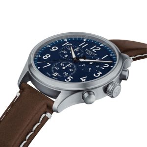 Montre homme Tissot Chrono XL Vintage réf. T1166171604200, chronographe quartz, boîtier 45 mm, cuir, verre saphir – deuxième vue