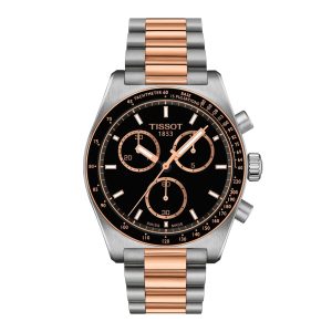 Montre homme Tissot Chronograph 40 mm réf. T149.417.22.051.01, cadran noir, bracelet acier – vue de face | Horlova Maroc
