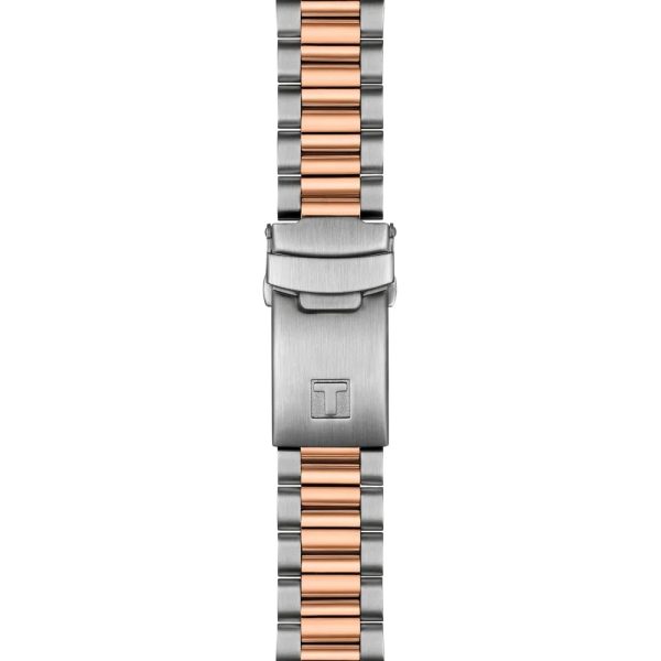 Montre homme Tissot Chronograph 40 mm réf. T149.417.22.051.01, cadran noir, bracelet acier – détail du bracelet