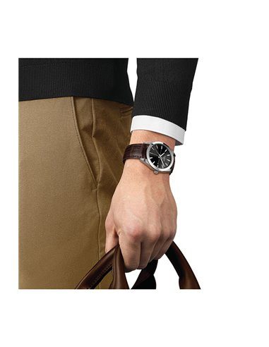 Montre homme Tissot Classic Gentleman réf. T127.410.16.051.01, mouvement quartz, boîtier 40 mm, cuir – vue principale, Horlova Maroc