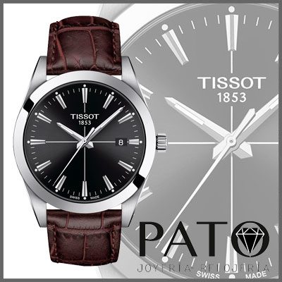 Montre homme Tissot Classic Gentleman réf. T127.410.16.051.01, mouvement quartz, boîtier 40 mm, cuir, verre saphir – deuxième vue