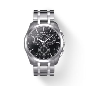 Montre homme Tissot Couturier 41 mm réf. T035.617.11.051.00, bracelet acier, mouvement quartz chronographe – vue de face | Horlova Maroc