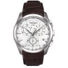 Montre homme Tissot Couturier 41 mm réf. T035.617.16.031.00, cadran argenté, bracelet cuir – vue de trois-quarts