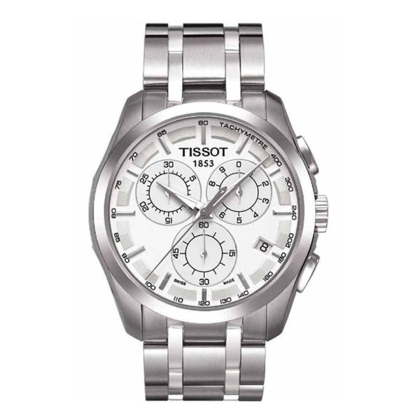 Montre homme Tissot Couturier 41 mm réf. T0356171103100, bracelet acier – vue de face | Horlova Maroc