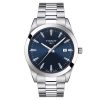 Montre homme Tissot Gentleman 40 mm réf. T127.410.11.041.00, cadran bleu – vue de trois-quarts