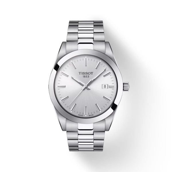 Montre homme Tissot Gentleman Bracelet Acier Inoxydable réf. T1274101103100, bracelet acier – vue de face | Horlova Maroc