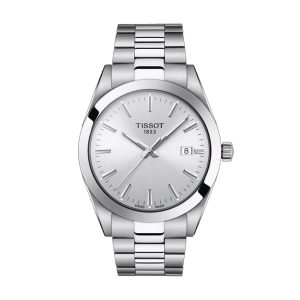 Montre homme Tissot Gentleman Bracelet Acier Inoxydable réf. T1274101103100, bracelet acier – vue de trois-quarts