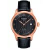 Montre homme Tissot Locle 39.3 mm réf. T006.408.36.057.00, cadran noir, bracelet cuir, mouvement automatique – vue de face | Horlova Maroc