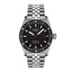 Montre homme Tissot Powermatic 38 mm réf. T1494071105100, cadran noir, bracelet acier – vue rapprochée