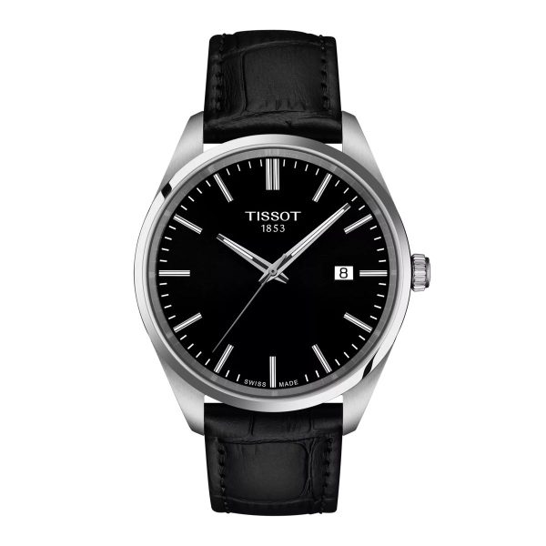 Montre homme Tissot PR 100 réf. T150.410.16.051.00, mouvement quartz, boîtier 40 mm, acier inoxydable, cuir – vue principale, Horlova Maroc