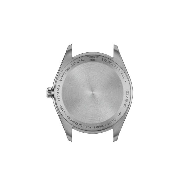 Montre homme Tissot PR 100 réf. T150.410.16.051.00, mouvement quartz, boîtier 40 mm, acier inoxydable, cuir, verre saphir – troisième vue