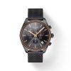 Montre homme Tissot PR 100 Chronograph 41 mm réf. T101.417.23.061.00, cadran anthracite, bracelet acier – vue de face | Horlova Maroc