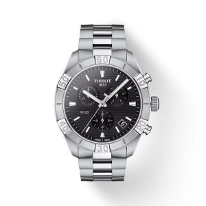 Montre homme Tissot PR 100 Sport réf. T101.617.11.051.00, chronographe quartz, boîtier 44 mm, verre saphir – vue principale, Horlova Maroc