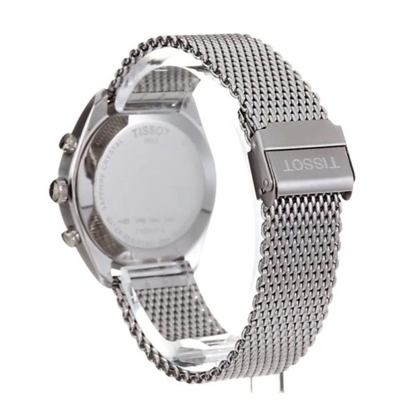 Montre homme Tissot PR réf. T101.417.11.041.00, chronographe quartz, boîtier 41 mm, acier inoxydable, verre saphir – troisième vue