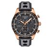 Montre homme Tissot Prs 516 42 mm réf. T100.417.16.051.00, cadran noir, mouvement quartz chronographe – vue de face | Horlova Maroc
