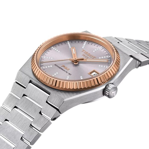 Montre homme Tissot PRX réf. T931.207.41.336.00, mouvement automatique, boîtier 35 mm, acier inoxydable, étanche 100 m – troisième vue
