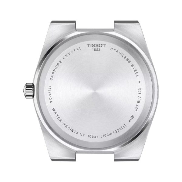 Montre homme Tissot PRX 40 mm réf. T137.410.11.031.00, mouvement quartz – vue du fond de boîte