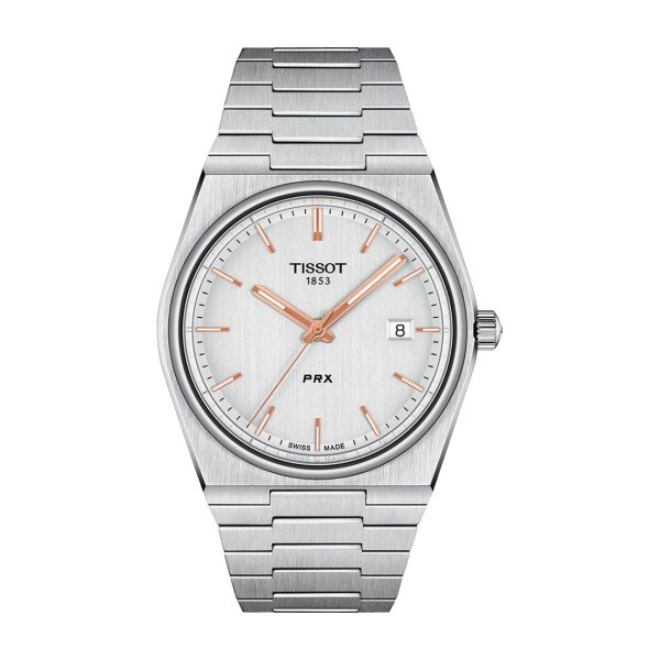 Montre homme Tissot PRX 40 mm réf. T137.410.11.031.00, mouvement quartz, montre-bracelet Tissot originale – vue rapprochée