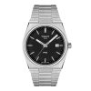 Montre homme Tissot PRX 40 mm réf. T137.410.11.051.00, cadran noir, bracelet acier – vue de trois-quarts