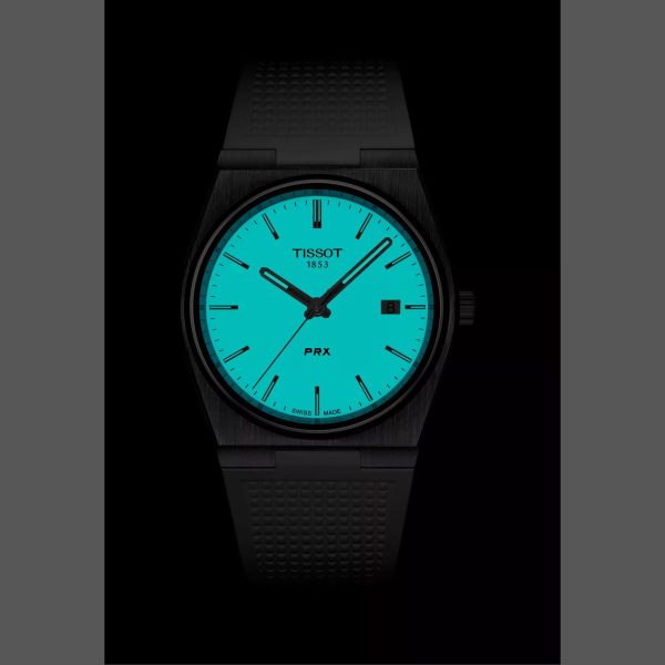 Montre homme Tissot PRX réf. T137.410.17.011.00, mouvement quartz, boîtier 40 mm, acier inoxydable, caoutchouc – quatrième vue