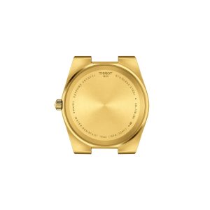 Montre homme Tissot PRX 40 mm réf. T137.410.33.021.00, cadran champagne, bracelet acier – vue du fond de boîte