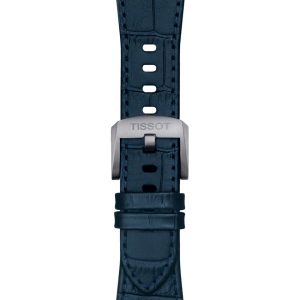 Montre homme Tissot PRX 40 mm réf. T1374101604100, cadran bleu, mouvement quartz – vue de trois-quarts