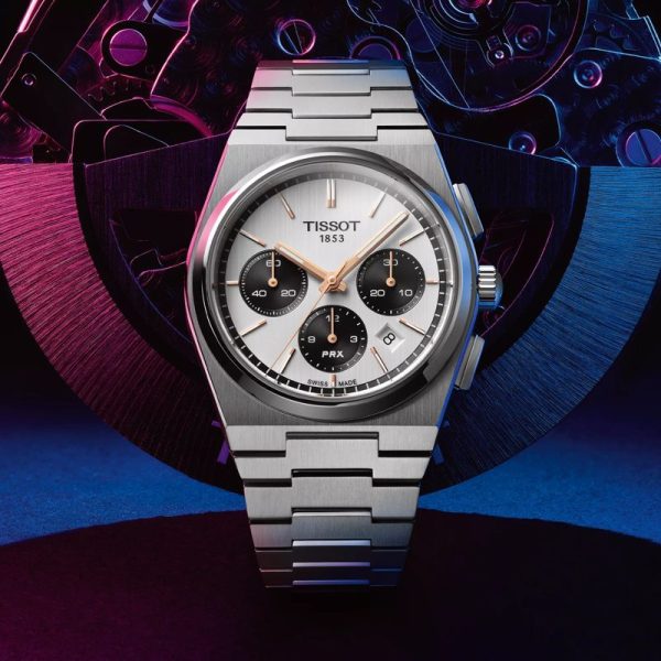 Montre homme Tissot PRX réf. T137.427.11.011.00, mouvement automatique, boîtier 42 mm, acier inoxydable, verre saphir – troisième vue