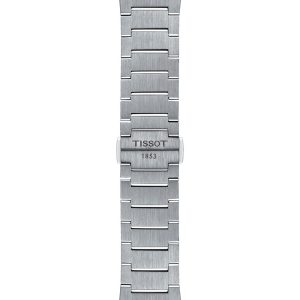 Montre homme Tissot PRX Powermatic 40 mm réf. T137.407.11.351.00, cadran bleu, bracelet acier – détail du bracelet
