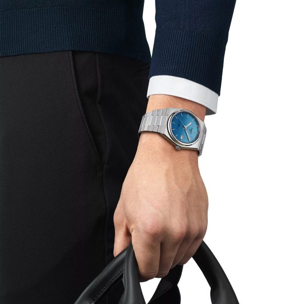 Montre homme Tissot PRX Powermatic réf. T137.407.11.351.01, mouvement automatique, boîtier 40 mm – vue principale, Horlova Maroc