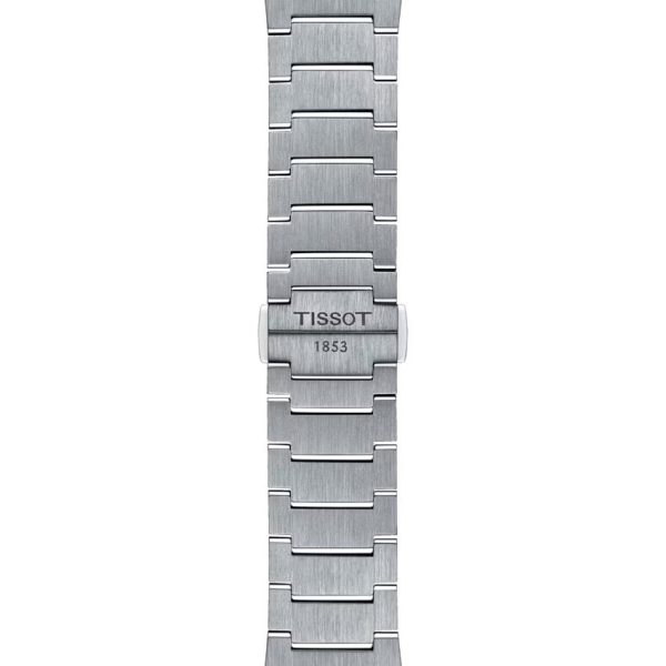 Montre homme Tissot PRX Powermatic 40 mm réf. T137.407.21.031.00, cadran argenté, bracelet acier – vue de trois-quarts