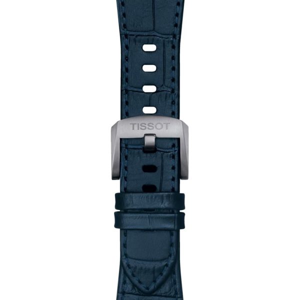 Montre homme Tissot PRX Powermatic 40 mm réf. T1374071604100, cadran bleu – vue de trois-quarts