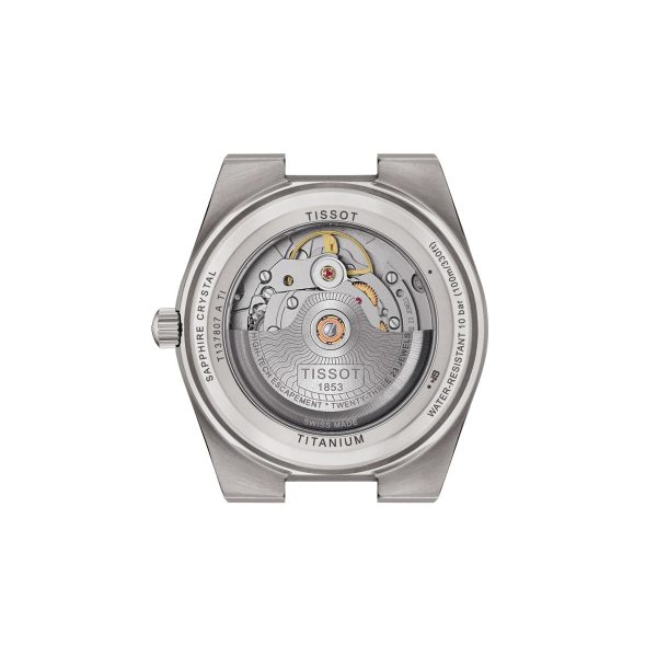 Montre homme Tissot PRX Titane réf. T137.807.44.041.00, mouvement automatique, boîtier 38 mm, titane, verre saphir – deuxième vue