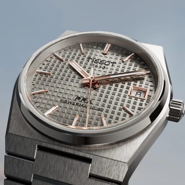 Montre homme Tissot PRX Titane réf. T137.807.44.061.00, mouvement automatique, boîtier 38 mm, titane, verre saphir – deuxième vue