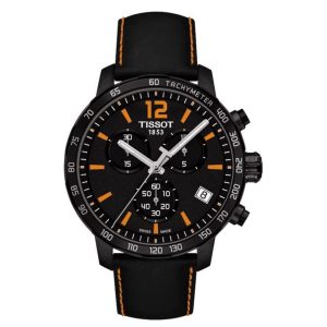 Montre homme Tissot Quickster réf. T095.417.36.057.00, chronographe quartz, boîtier 42 mm, acier inoxydable – vue principale, Horlova Maroc