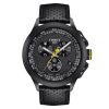 Montre homme Tissot Race Cycling Tour réf. T1354173705100, chronographe quartz, boîtier 45 mm, cuir – vue principale, Horlova Maroc
