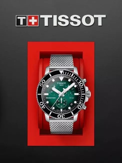 Montre homme Tissot Seastar 1000 réf. T120.417.11.091.00, chronographe quartz, boîtier 45,5 mm, acier inoxydable – troisième vue