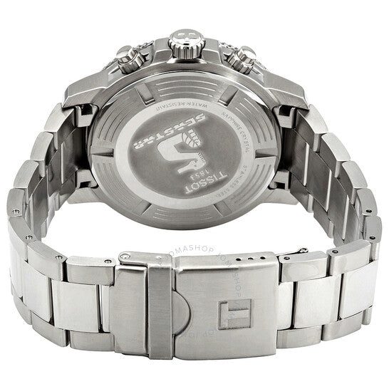 Montre homme Tissot Seastar 1000 45.5 mm réf. T1204171105100, cadran noir, bracelet acier – autre angle