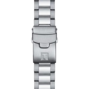 Montre homme Tissot Seastar 1000 Chronograph 45.5 mm réf. T120.417.11.041.03, cadran bleu, bracelet acier – vue de trois-quarts