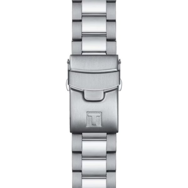 Montre homme Tissot Seastar 1000 Chronograph 45.5 mm réf. T120.417.11.041.03, cadran bleu, bracelet acier – vue de trois-quarts